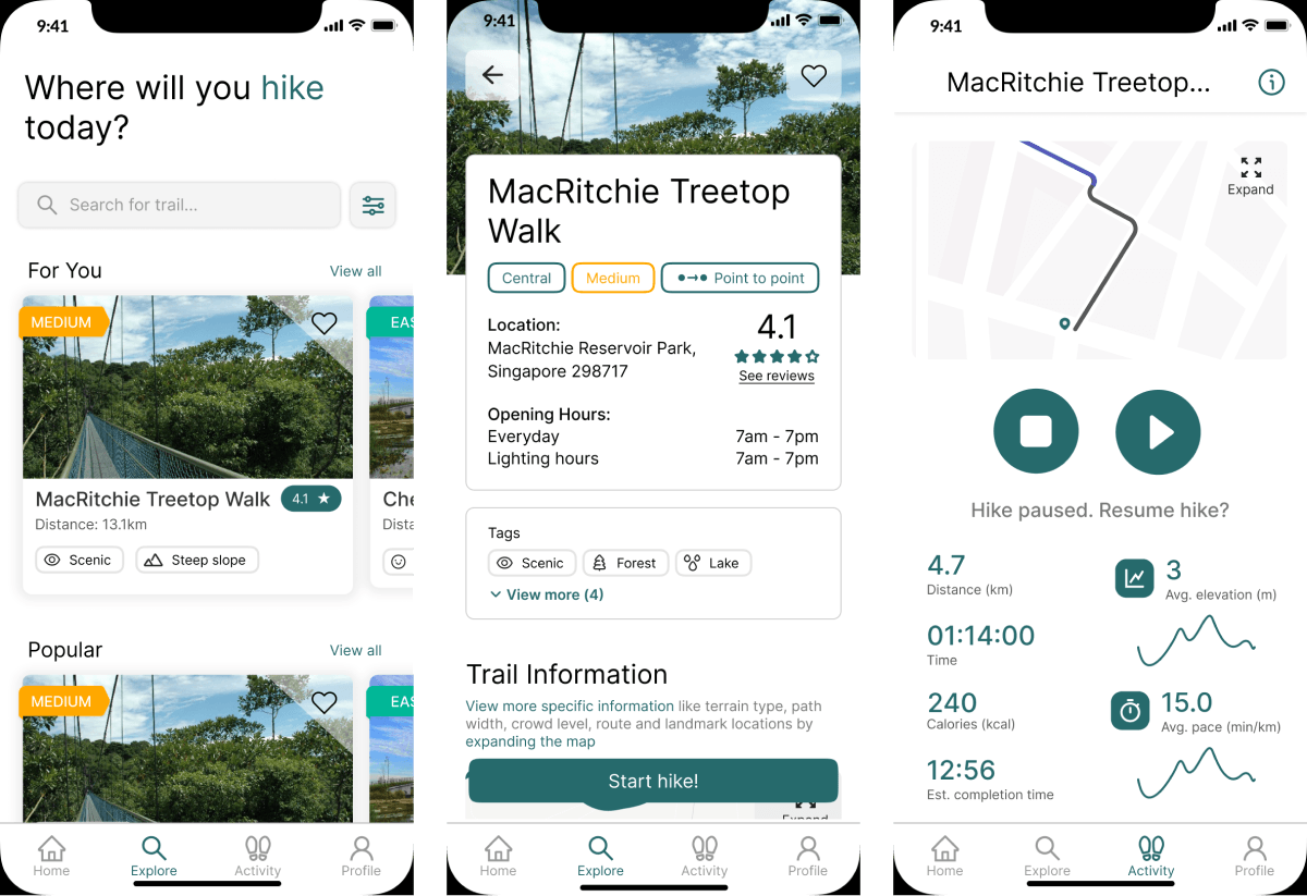 HikingHelper Figma Prototype Preview